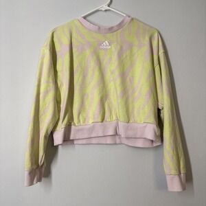 adidas Stella McCartney Animal Print Sweatshirt Acid Yellow‎ Dopamine Small